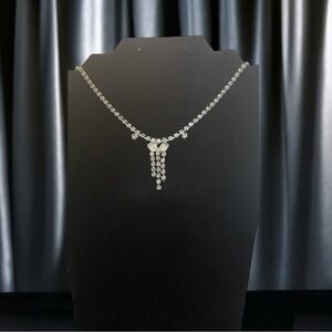 Silver‎ Clear Rhinestone Bridal Wedding Necklace